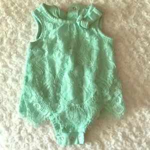 LIKE NEW  Mint green Cat & Jack onesie
